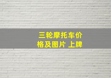 三轮摩托车价格及图片 上牌